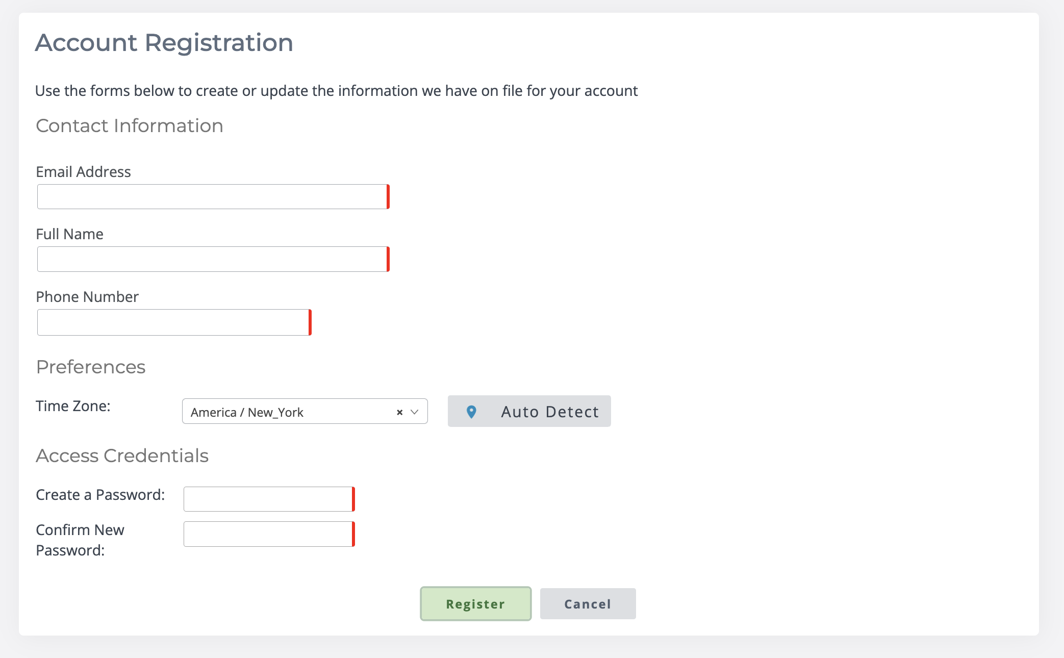 account details