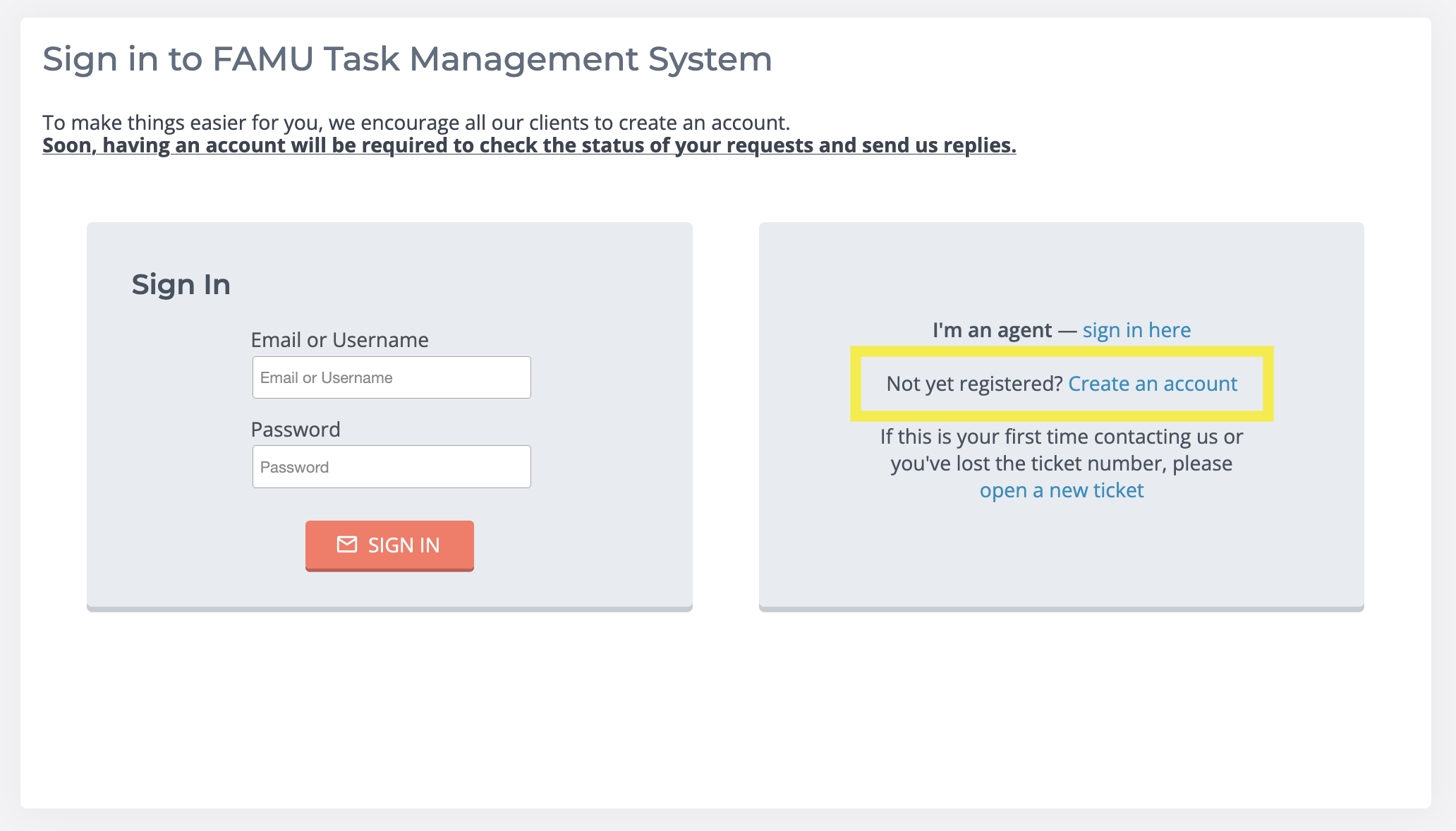 create account