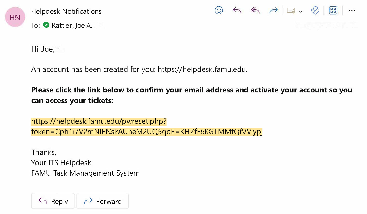 email confirmation