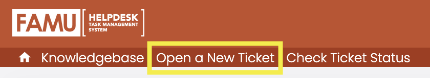 open a new ticket nav bar