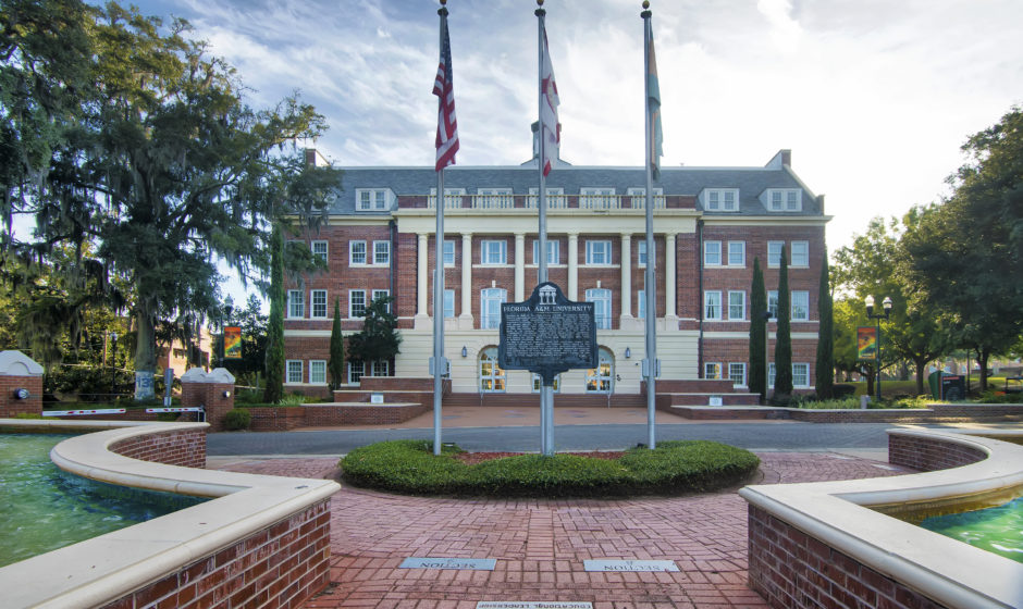 FAMU Campus Marker in front of Lee Hall