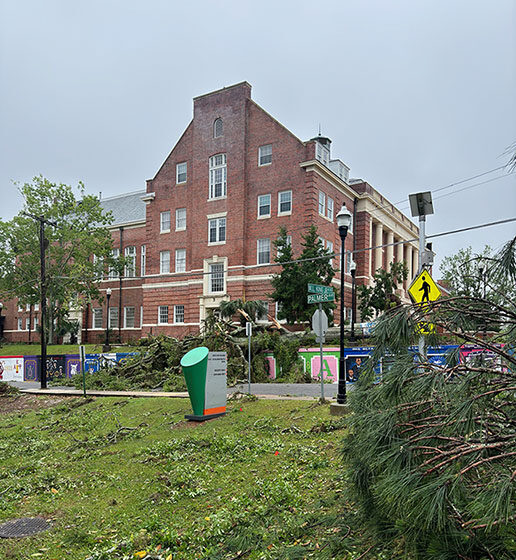 Campus Damage near Lee Hall