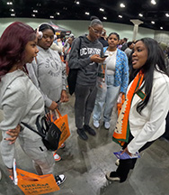 FAMU SGA President Londe Mondelus speaks to students image