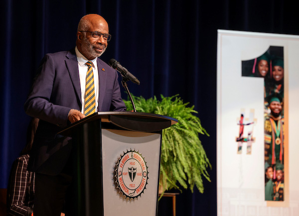 Florida A&M University Larry Robinson, Ph.D.,  rallied  alumni gathered in Tampa for their annual convention, calling on them to work together to ensure the University’s forward progress.