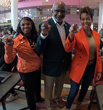 VP for University Advancement Shawnta Friday-Stroud, President Robinson and EVP/Communications Fox Sports Terri Hines image