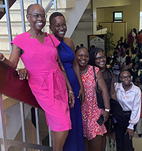 Former CAFS Associate Dean Verian Thomas with University of Guyana Food Science graduates. (Credit: Varian Thomas)