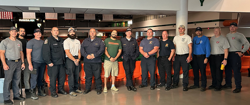 Members of the Urban Search & Rescue Task Force 8 at the Lawson Center.