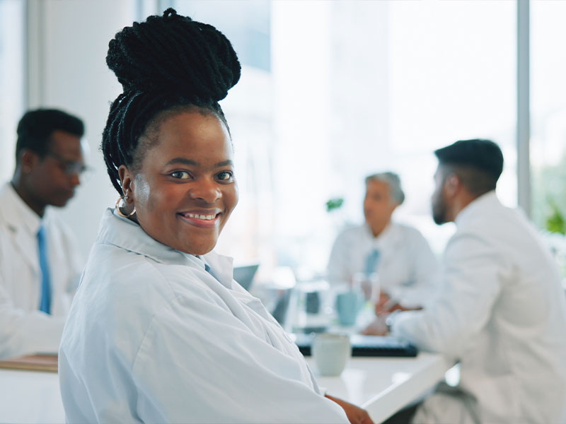 Healthcare worker in office