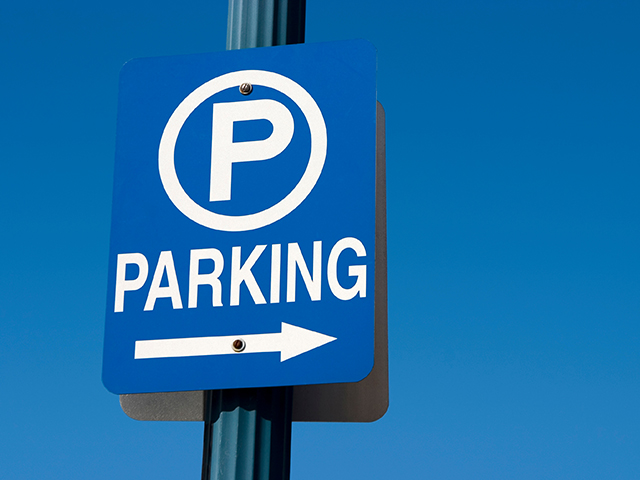 blue parking sign