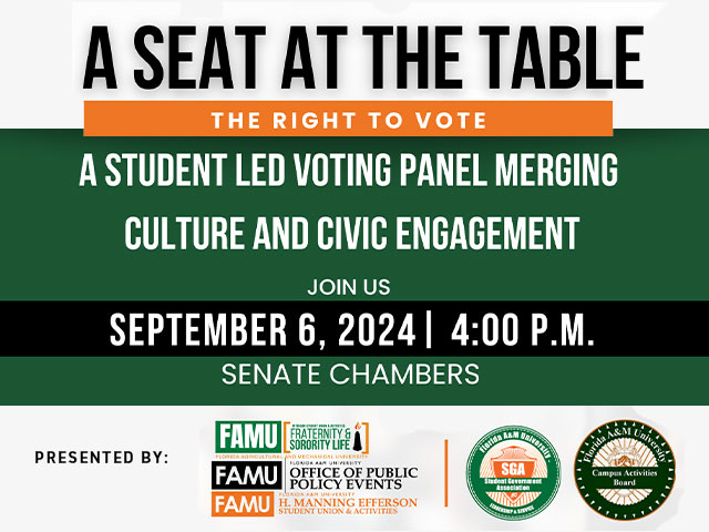 FAMU OPPE and Students Voting Panel Event Flyer