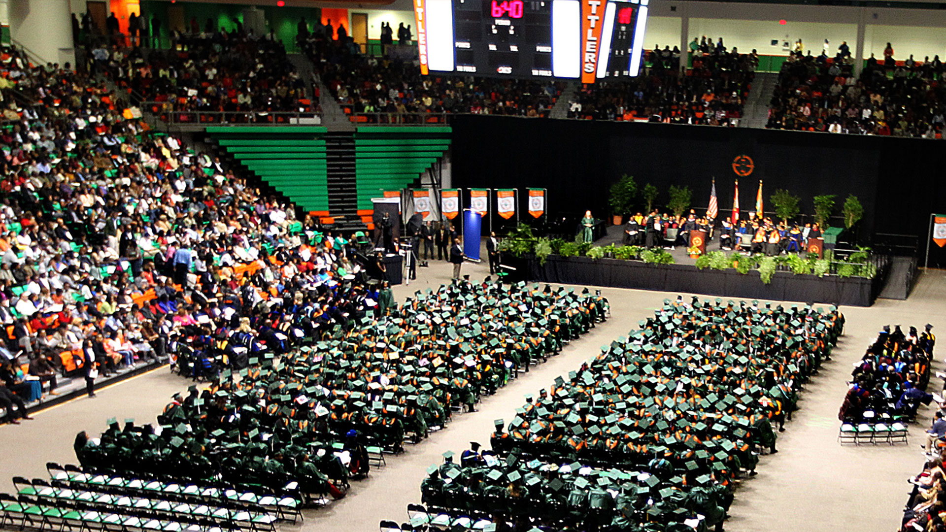 wide shot photo of lawson during graduation of the graduations