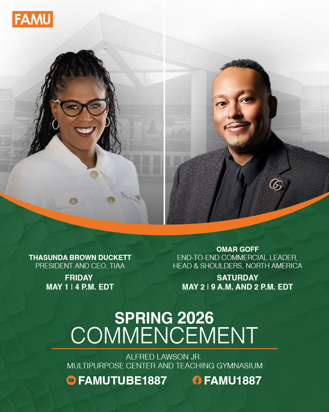  TIAA President and CEO Thasunda Brown Duckett and FAMU Alumnus Omar Goff, End-to-End Commercial Leader for Head & Shoulders, North America 
