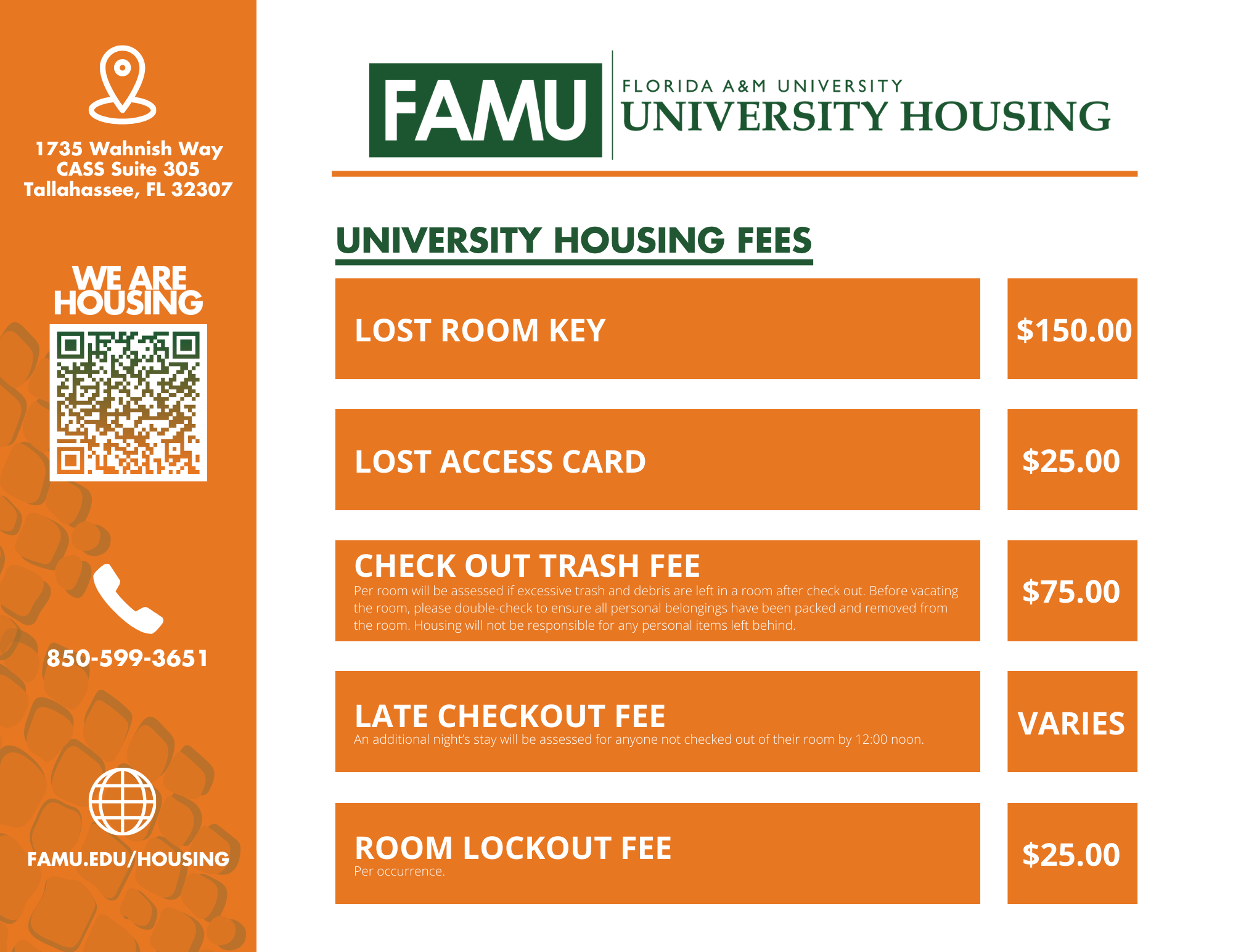 2024 Housing Fees