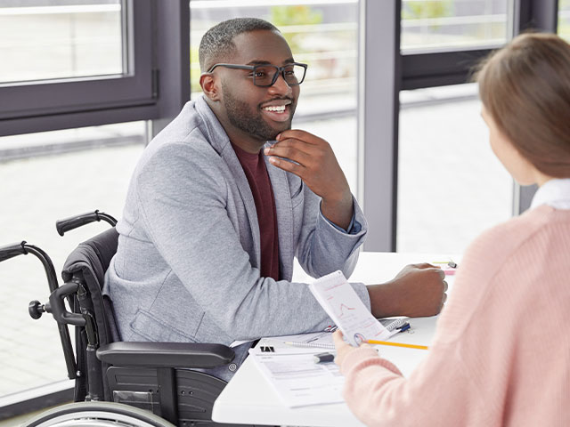 Student in wheelchair